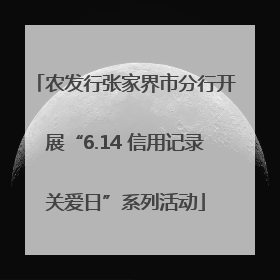 农发行张家界市分行开展“6.14 信用记录关爱日”系列活动