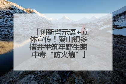 创新警示语+立体宣传！葵山镇多措并举筑牢野生菌中毒“防火墙”