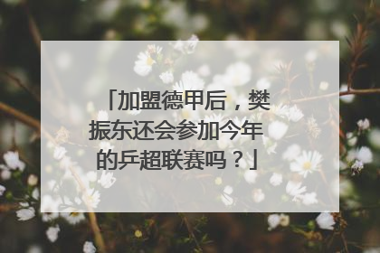 加盟德甲后，樊振东还会参加今年的乒超联赛吗？