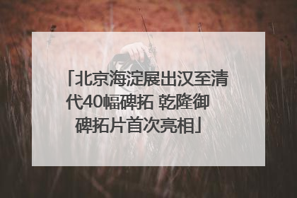 北京海淀展出汉至清代40幅碑拓 乾隆御碑拓片首次亮相