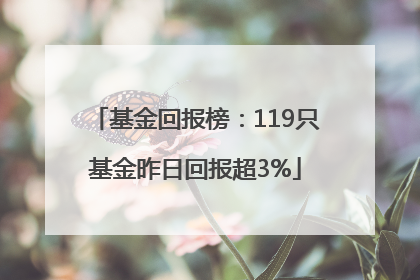 基金回报榜：119只基金昨日回报超3%