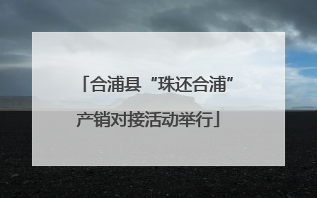 合浦县“珠还合浦”产销对接活动举行