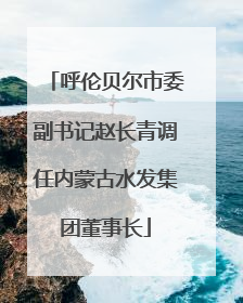 呼伦贝尔市委副书记赵长青调任内蒙古水发集团董事长