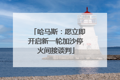 哈马斯：愿立即开启新一轮加沙停火间接谈判