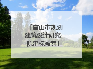 唐山市规划建筑设计研究院串标被罚