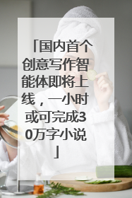 国内首个创意写作智能体即将上线，一小时或可完成30万字小说