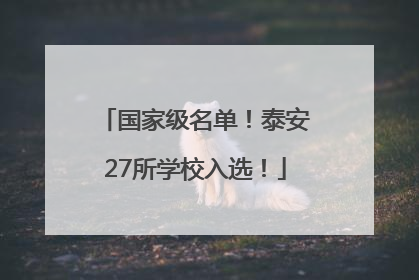 国家级名单！泰安27所学校入选！