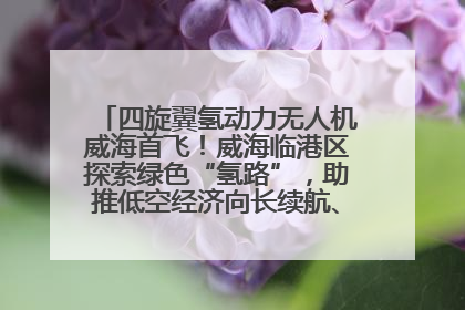 四旋翼氢动力无人机威海首飞！威海临港区探索绿色“氢路”，助推低空经济向长续航、大载重“进化”
