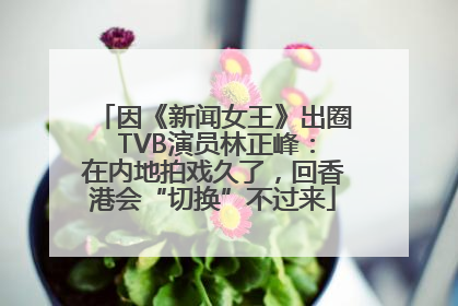 因《新闻女王》出圈 TVB演员林正峰：在内地拍戏久了，回香港会“切换”不过来