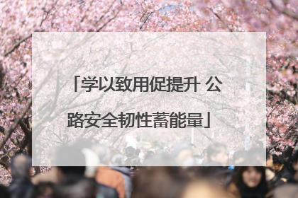 学以致用促提升 公路安全韧性蓄能量