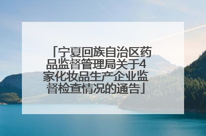宁夏回族自治区药品监督管理局关于4家化妆品生产企业监督检查情况的通告