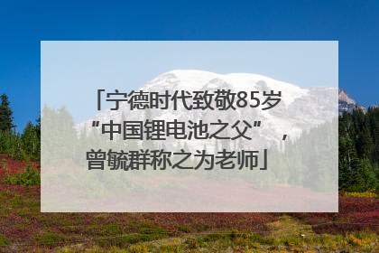 宁德时代致敬85岁“中国锂电池之父”，曾毓群称之为老师