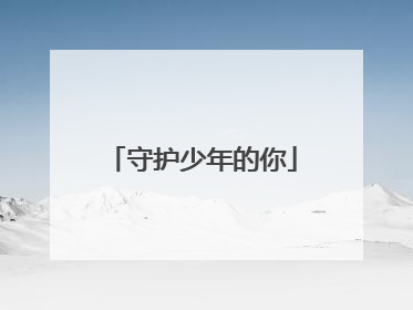 守护少年的你