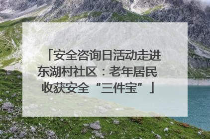 安全咨询日活动走进东湖村社区：老年居民收获安全“三件宝”