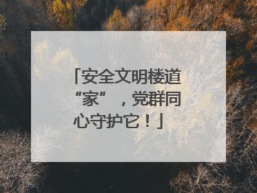 安全文明楼道“家”，党群同心守护它！