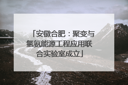 安徽合肥：聚变与氢氨能源工程应用联合实验室成立
