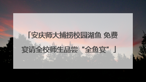 安庆师大捕捞校园湖鱼 免费宴请全校师生品尝“全鱼宴”