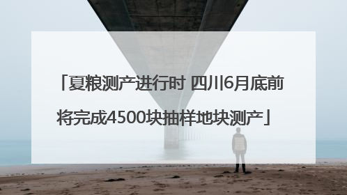 夏粮测产进行时 四川6月底前将完成4500块抽样地块测产