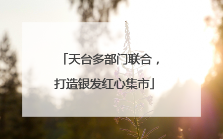 天台多部门联合，打造银发红心集市