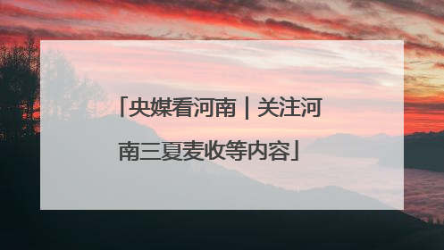 央媒看河南｜关注河南三夏麦收等内容