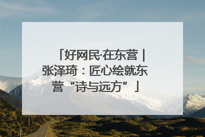 好网民·在东营｜张泽琦：匠心绘就东营“诗与远方”