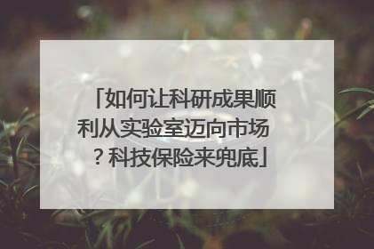 如何让科研成果顺利从实验室迈向市场？科技保险来兜底