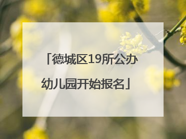 德城区19所公办幼儿园开始报名
