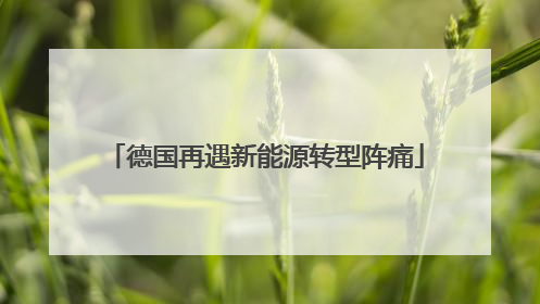 德国再遇新能源转型阵痛