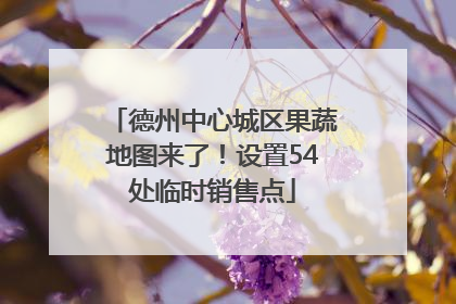 德州中心城区果蔬地图来了！设置54处临时销售点