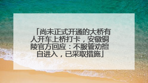 尚未正式开通的大桥有人开车上桥打卡，安徽铜陵官方回应：不服管劝擅自进入，已采取措施