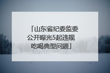 山东省纪委监委公开曝光5起违规吃喝典型问题