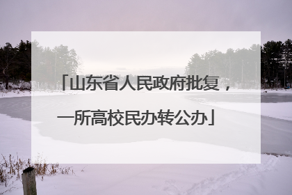 山东省人民政府批复，一所高校民办转公办