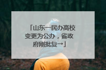 山东一民办高校变更为公办，省政府刚批复→