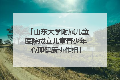 山东大学附属儿童医院成立儿童青少年心理健康协作组
