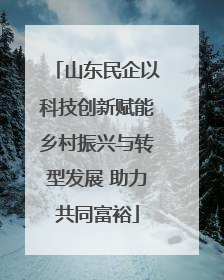 山东民企以科技创新赋能乡村振兴与转型发展 助力共同富裕