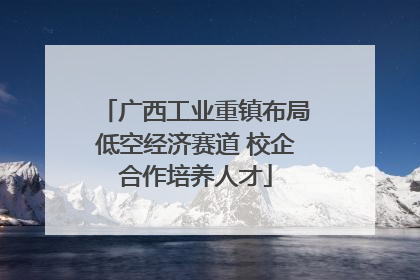 广西工业重镇布局低空经济赛道 校企合作培养人才