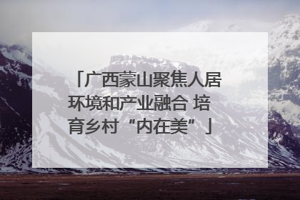 广西蒙山聚焦人居环境和产业融合 培育乡村“内在美”