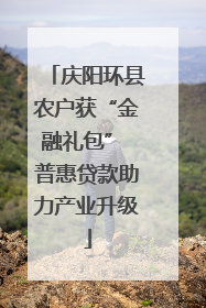 庆阳环县农户获“金融礼包” 普惠贷款助力产业升级