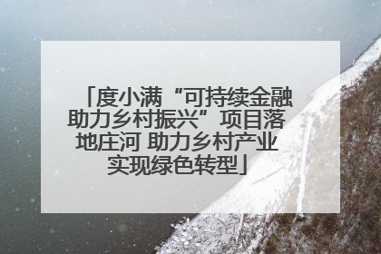 度小满“可持续金融助力乡村振兴”项目落地庄河 助力乡村产业实现绿色转型