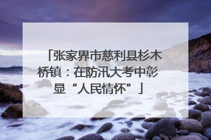张家界市慈利县杉木桥镇：在防汛大考中彰显“人民情怀”