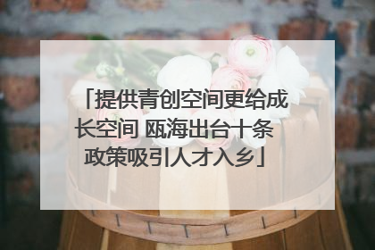提供青创空间更给成长空间 瓯海出台十条政策吸引人才入乡