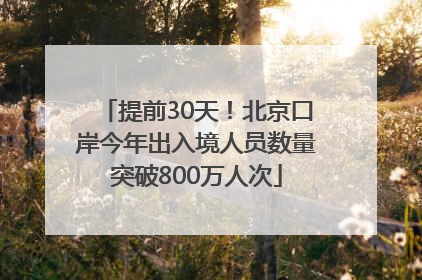 提前30天！北京口岸今年出入境人员数量突破800万人次