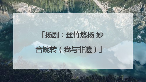 扬剧：丝竹悠扬 妙音婉转（我与非遗）