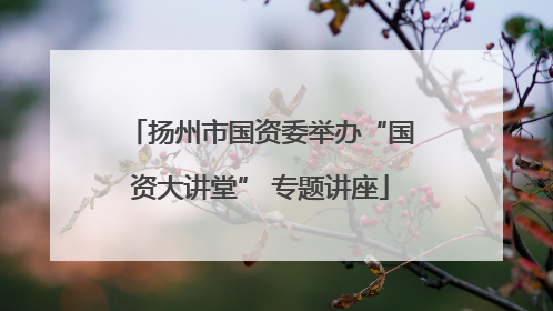 扬州市国资委举办“国资大讲堂” 专题讲座