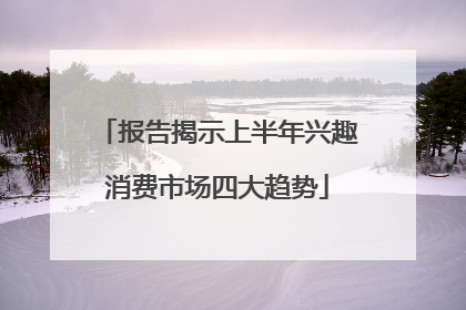 报告揭示上半年兴趣消费市场四大趋势