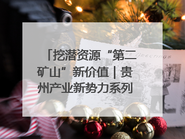 挖潜资源“第二矿山”新价值｜贵州产业新势力系列报道之十四