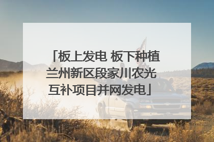 板上发电 板下种植 兰州新区段家川农光互补项目并网发电