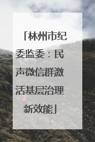 林州市纪委监委：民声微信群激活基层治理新效能