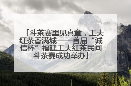 斗茶赛里见真章，工夫红茶香满城——首届“诚信杯”福建工夫红茶民间斗茶赛成功举办