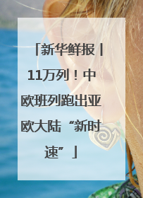 新华鲜报丨11万列！中欧班列跑出亚欧大陆“新时速”